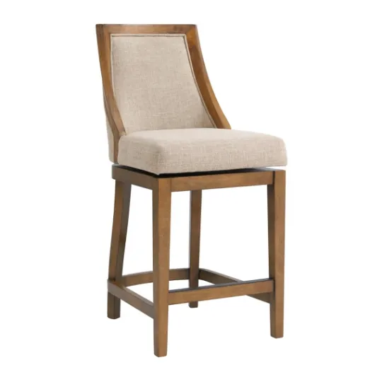 Kirkland's Home Sandy Beige Swivel 2-Pc. Square Counter Stool Set- Bar Stools & Counter Height Stools