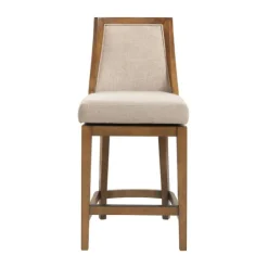 Kirkland's Home Sandy Beige Swivel 2-Pc. Square Counter Stool Set- Bar Stools & Counter Height Stools