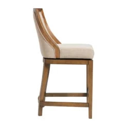 Kirkland's Home Sandy Beige Swivel 2-Pc. Square Counter Stool Set- Bar Stools & Counter Height Stools