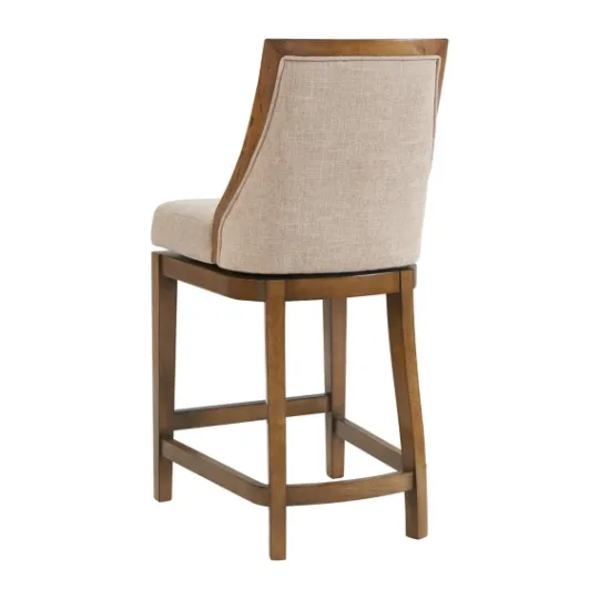 Kirkland's Home Sandy Beige Swivel 2-Pc. Square Counter Stool Set- Bar Stools & Counter Height Stools