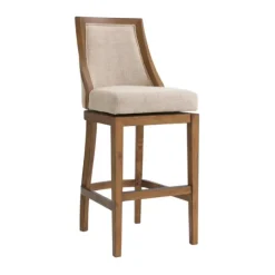 Kirkland's Home Sandy Beige Swivel 2-Pc. Square Bar Stool Set- Bar Stools & Counter Height Stools