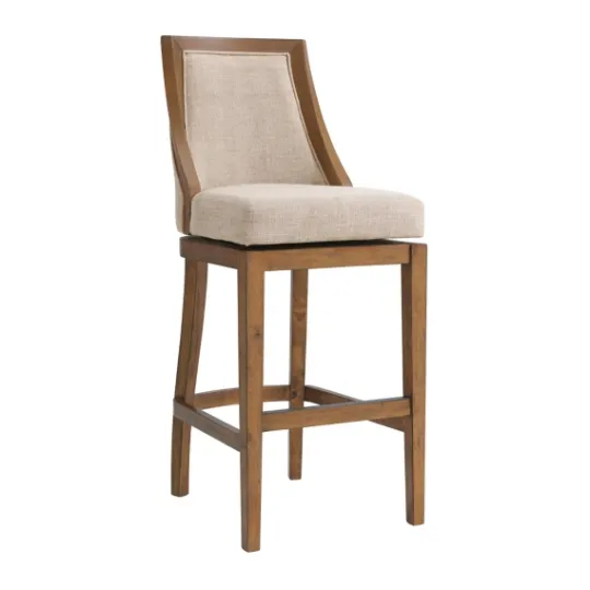 Kirkland's Home Sandy Beige Swivel 2-Pc. Square Bar Stool Set- Bar Stools & Counter Height Stools
