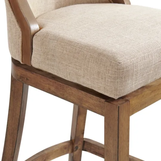 Kirkland's Home Sandy Beige Swivel 2-Pc. Square Bar Stool Set- Bar Stools & Counter Height Stools
