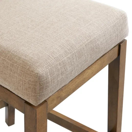 Kirkland's Home Sandy Beige Swivel Square Counter Stool- Bar Stools & Counter Height Stools