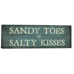 Kirkland's Home Sandy Toes And Salty Kisses Canvas Art Print- Wall Quotes & Signs