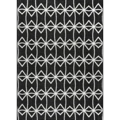 Kirkland's Home Sanford Gray Geometric Shapes Outdoor Rug, 5X8- Outdoor Rugs