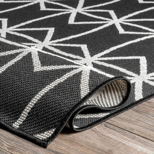 Kirkland's Home Sanford Gray Geometric Shapes Outdoor Rug, 5X8- Outdoor Rugs