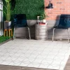 Kirkland's Home Sanford Light Gray Geometric Outdoor Rug, 8X10- Outdoor Rugs
