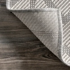 Kirkland's Home Sanford Light Gray Geometric Outdoor Rug, 8X10- Outdoor Rugs