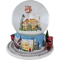 Kirkland's Home Santa And Revolving Train Musical Water Globe- Statues & Figurines