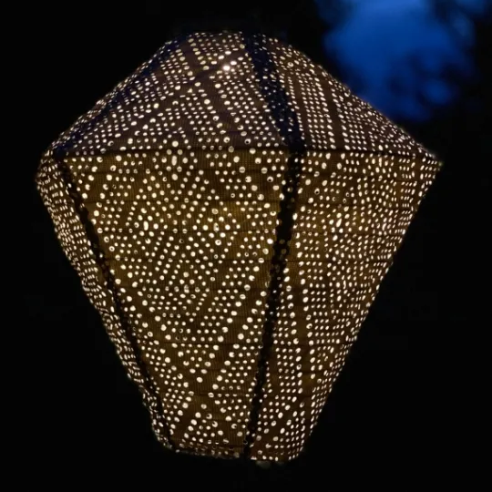 Kirkland's Home Sashiko Diamond Hanging Led Outdoor Lantern- Outdoor Lighting