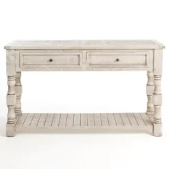 Kirkland's Home Savannah Cream Distressed Console Table- Console Tables