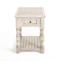 Kirkland's Home Savannah Cream Distressed Side Table- Accent & End Tables