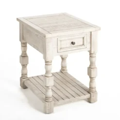 Kirkland's Home Savannah Cream Distressed Side Table- Accent & End Tables