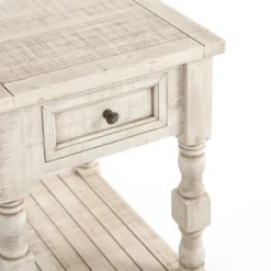 Kirkland's Home Savannah Cream Distressed Side Table- Accent & End Tables