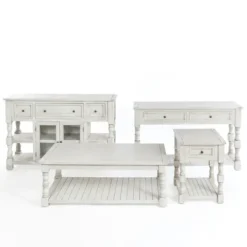 Kirkland's Home Savannah Cream Distressed Side Table- Accent & End Tables
