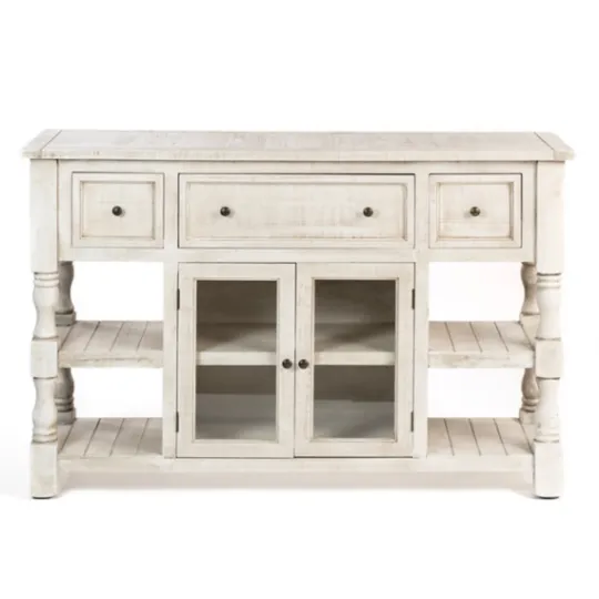 Kirkland's Home Savannah Cream Distressed Cabinet- Entryway Furniture
