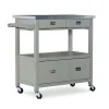 Kirkland's Home Scarlett Rolling 2-Door Steel Top Kitchen Cart- Kitchen Islands & Bar Carts