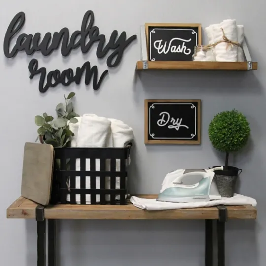 Kirkland's Home Script Laundry Room Sign- Wall Quotes & Signs