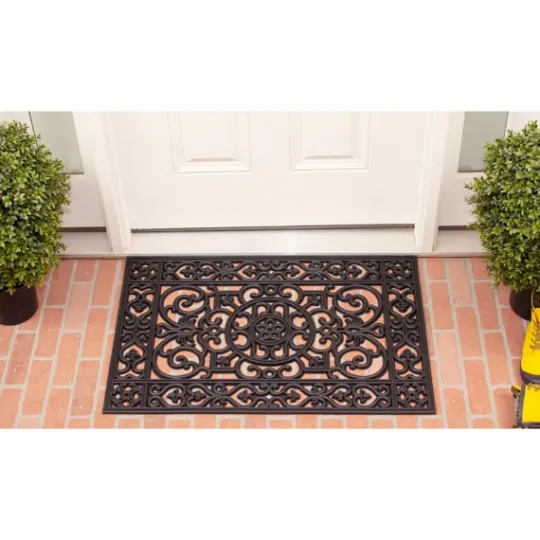 Kirkland's Home Scroll Border Rubber Doormat, 36X24- Doormats