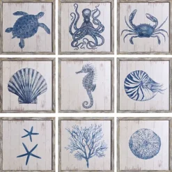Kirkland's Home Sea Creatures Framed Wood Art Prints, Set Of 9- Framed Art