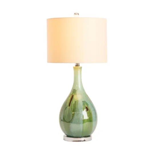 Kirkland's Home Sea Green Ceramic Table Lamp- Table Lamps