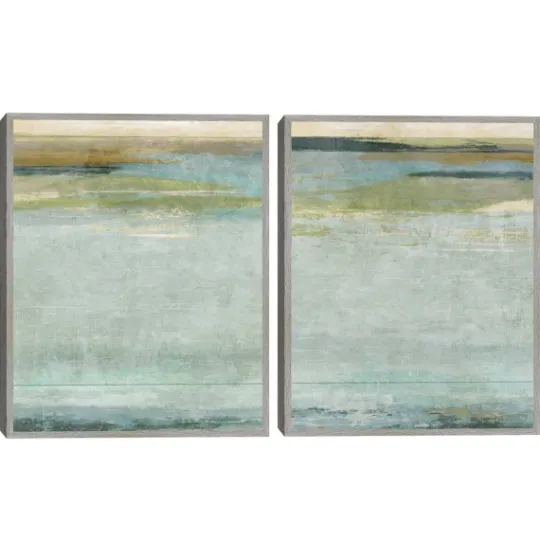 Kirkland's Home Seafoam Framed Canvas Art Prints, Set Of 2- Canvas Art