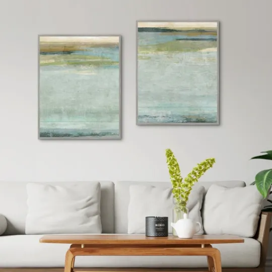 Kirkland's Home Seafoam Framed Canvas Art Prints, Set Of 2- Canvas Art