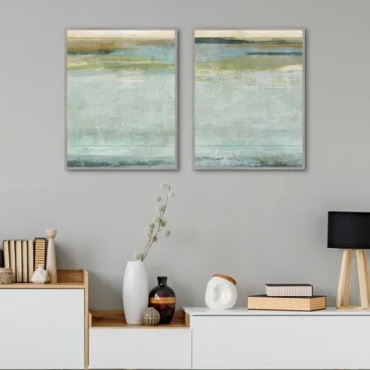 Kirkland's Home Seafoam Framed Canvas Art Prints, Set Of 2- Canvas Art