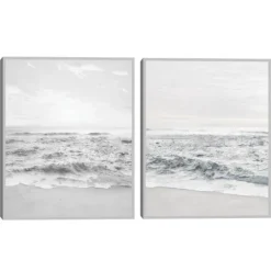 Kirkland's Home Seafoam Gentle Tides 2-Pc. Framed Wall Art Set- Framed Art