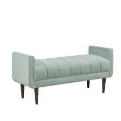Kirkland's Home Seafoam Velvet Bench- Benches & Ottomans