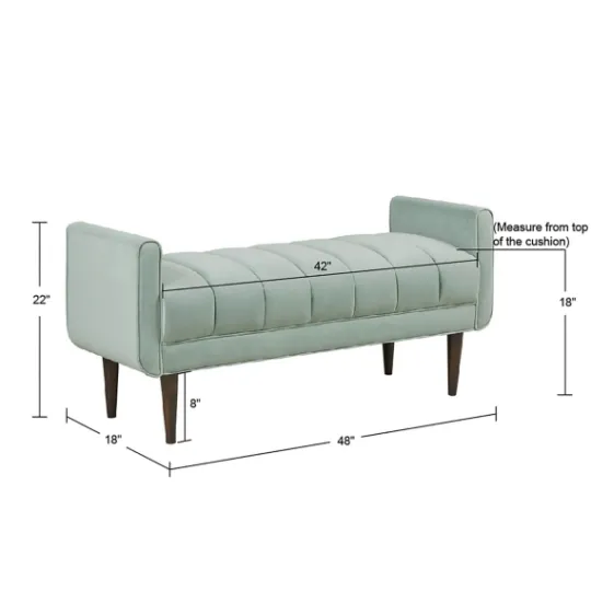 Kirkland's Home Seafoam Velvet Bench- Benches & Ottomans