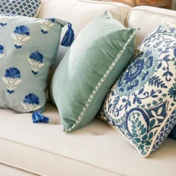 Kirkland's Home Seafoam Velvet Riviera Throw Pillow- Pillows