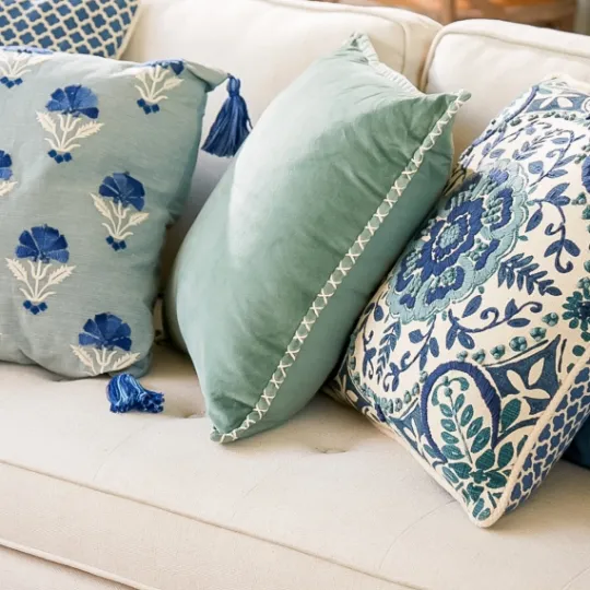 Kirkland's Home Seafoam Velvet Riviera Throw Pillow- Pillows