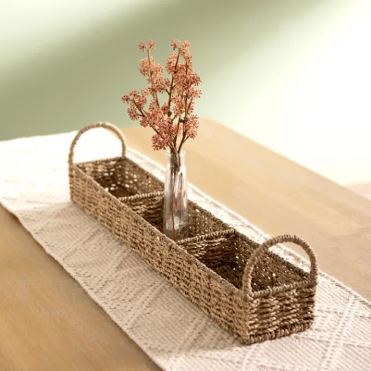 Kirkland's Home Seagrass Woven 3-Section Tray- Decorative Trays