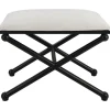 Kirkland's Home Seat And Black Metal Ottoman- Benches & Ottomans