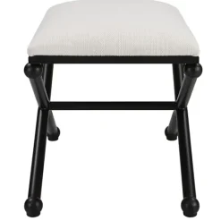 Kirkland's Home Seat And Black Metal Ottoman- Benches & Ottomans