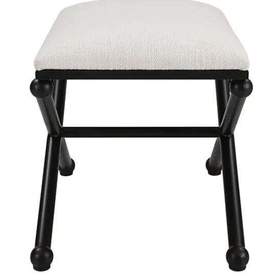 Kirkland's Home Seat And Black Metal Ottoman- Benches & Ottomans