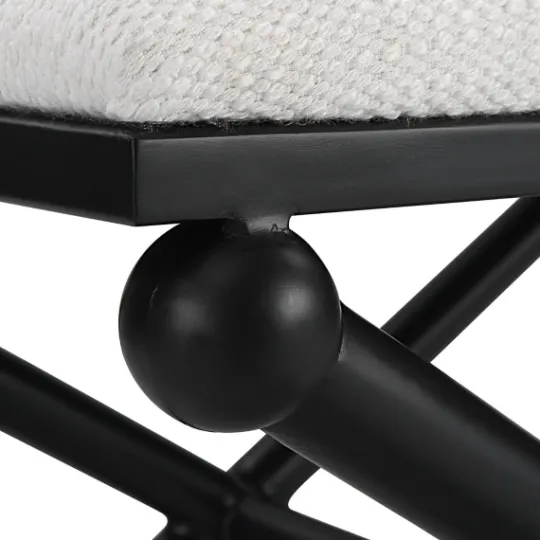Kirkland's Home Seat And Black Metal Ottoman- Benches & Ottomans