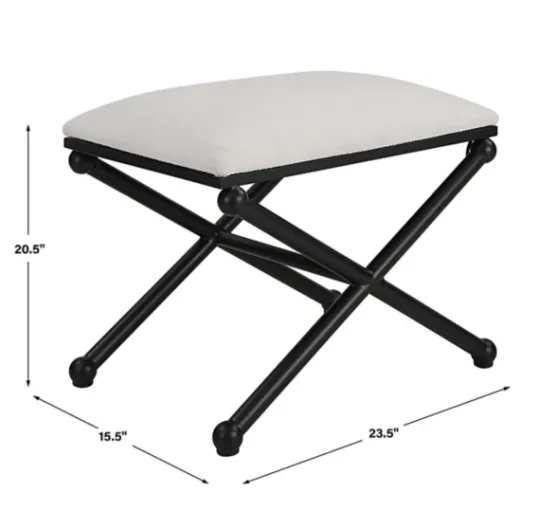 Kirkland's Home Seat And Black Metal Ottoman- Benches & Ottomans