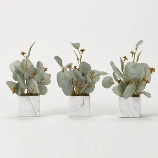 Kirkland's Home Seeded Eucalyptus Branches In Cubes, Set Of 3- Arrangements & Greenery