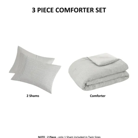Kirkland's Home Seersucker 3-Pc. Full/Queen Comforter Set- Comforters