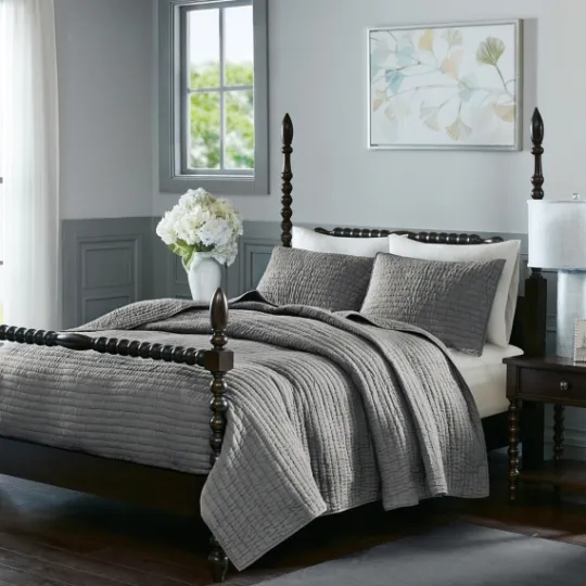 Kirkland's Home Serene Quilted 3-Pc. King Coverlet Set- Bedspreads & Coverlets