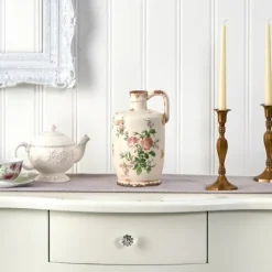 Kirkland's Home Shabby Chic Ivory Floral Pitcher Vase- Vases