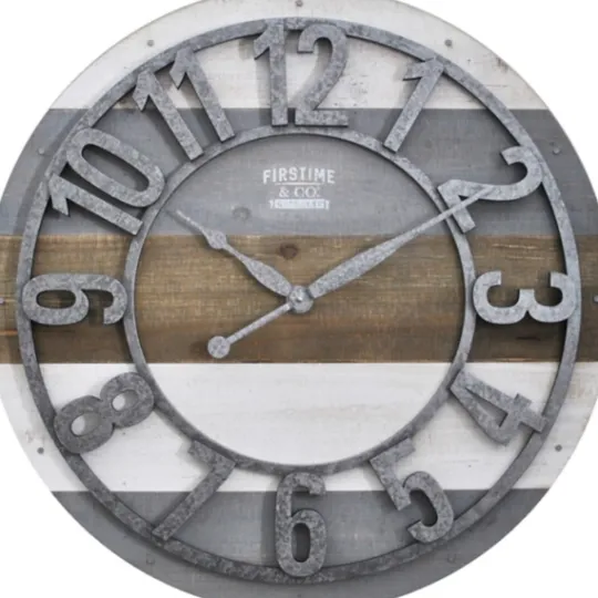 Kirkland's Home Shabby Planks Wall Clock- Clocks