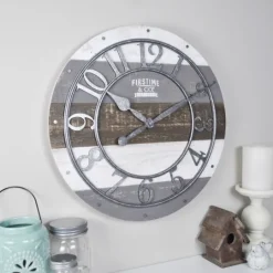 Kirkland's Home Shabby Wood Plank Wall Clock- Clocks
