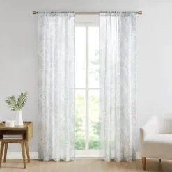 Kirkland's Home Sheer Botanical Curtain Panel Set, 84 In.- Curtains & Drapes
