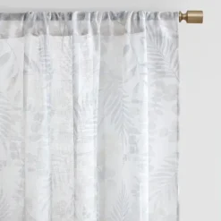 Kirkland's Home Sheer Botanical Curtain Panel Set, 84 In.- Curtains & Drapes