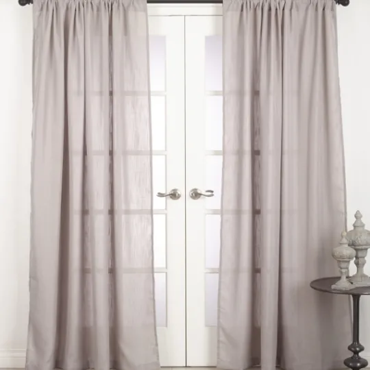 Kirkland's Home Sheer Dark Linen Curtain Panel, 96 In.- Curtains & Drapes