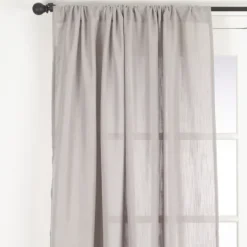 Kirkland's Home Sheer Dark Linen Curtain Panel, 96 In.- Curtains & Drapes